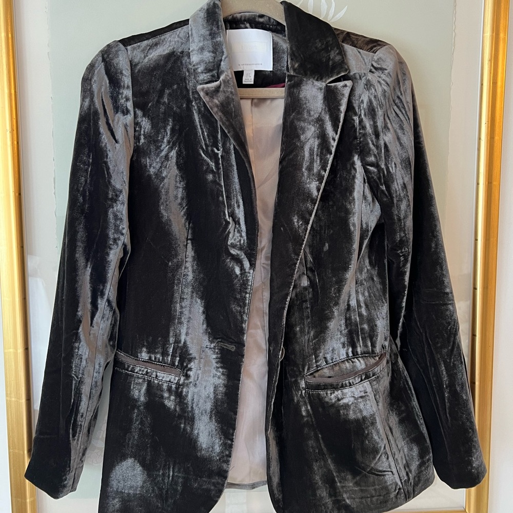 Anthropologie Brown Velvet Blazer